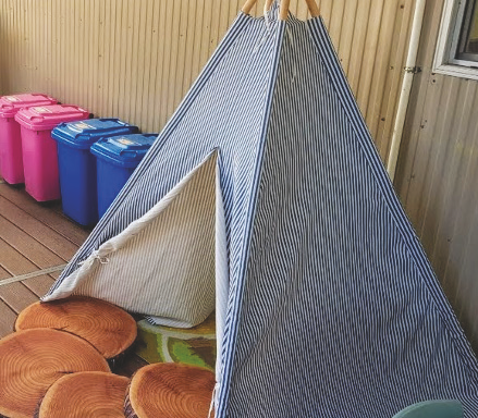 Blue and white Teepee