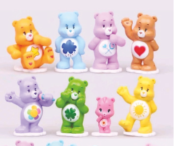 Care Bear Miniture Figurine play set  with play construction extras for 4  students.